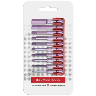 Přesné bity 1/4" PB Swis Tools PB E6.713 CN - sada 10 ks v praktickém držáku (PBS7610733293780), PBS7610733293780